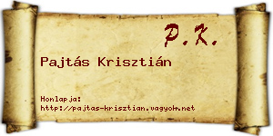 Pajtás Krisztián névjegykártya